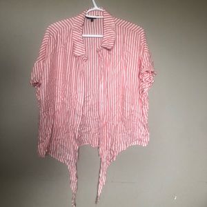 Pink striped tie shirt